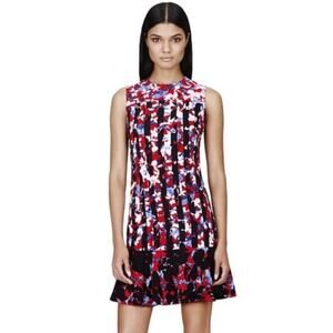 Peter Pilotto Floral Print Red, White & Blue Sleeveless Midi Dress Size Medium